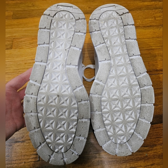 Puma White Tan Mayze Stacked Platform Lace Up Sneakers Shoes Size 8.5 - Picture 12 of 16